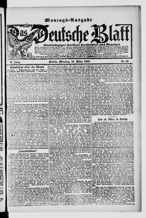 Das deutsche Blatt on Mar 19, 1906
