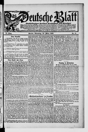 Das deutsche Blatt vom 20.03.1906