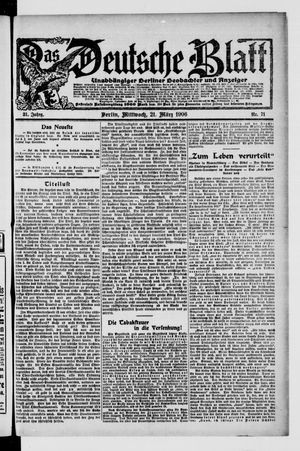 Das deutsche Blatt vom 21.03.1906