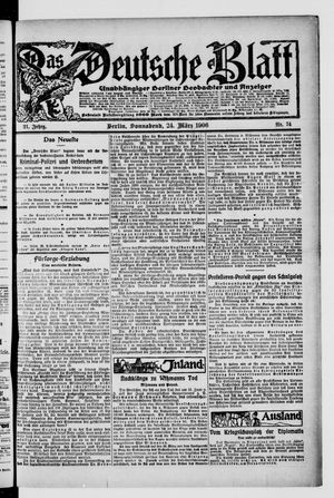 Das deutsche Blatt vom 24.03.1906