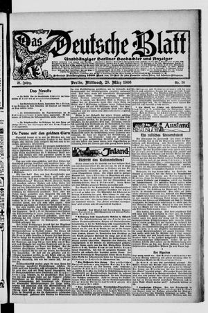 Das deutsche Blatt vom 28.03.1906