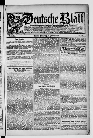 Das deutsche Blatt vom 03.04.1906