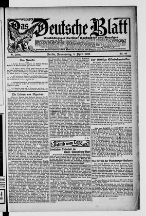 Das deutsche Blatt vom 05.04.1906