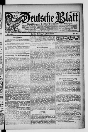 Das deutsche Blatt vom 06.04.1906