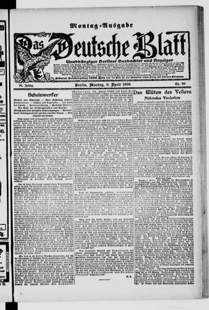 Das deutsche Blatt vom 09.04.1906