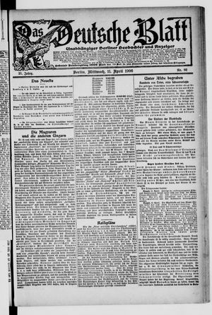 Das deutsche Blatt vom 11.04.1906
