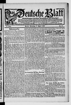 Das deutsche Blatt vom 17.04.1906