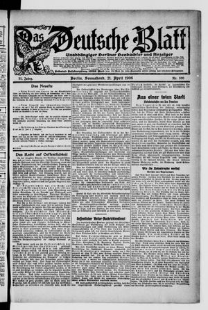 Das deutsche Blatt vom 21.04.1906