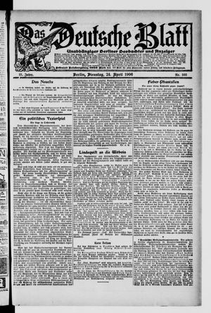 Das deutsche Blatt vom 24.04.1906
