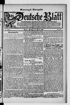 Das deutsche Blatt vom 30.04.1906