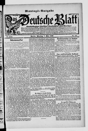 Das deutsche Blatt vom 07.05.1906