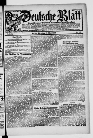 Das deutsche Blatt vom 08.05.1906