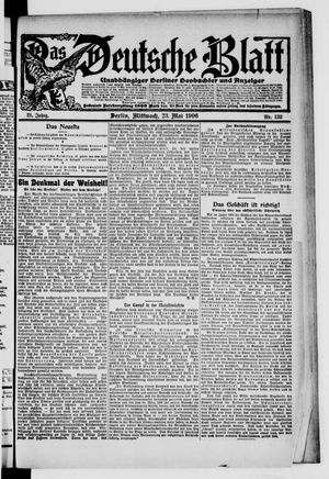 Das deutsche Blatt vom 23.05.1906