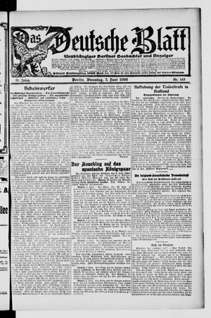 Das deutsche Blatt vom 05.06.1906
