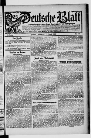 Das deutsche Blatt vom 12.06.1906
