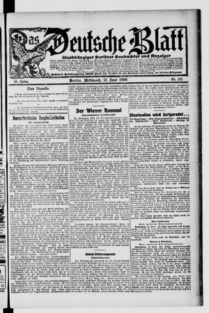 Das deutsche Blatt vom 13.06.1906