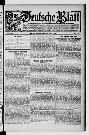 Das deutsche Blatt vom 14.06.1906
