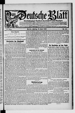 Das deutsche Blatt vom 15.06.1906