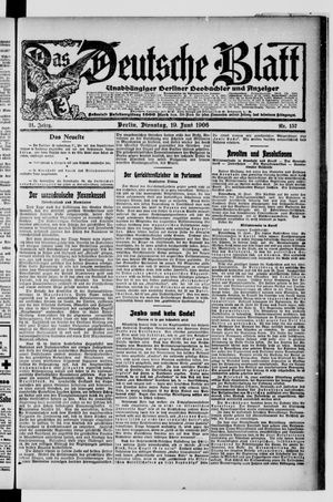 Das deutsche Blatt on Jun 19, 1906