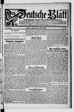 Das deutsche Blatt on Jun 22, 1906