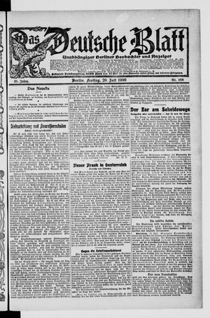 Das deutsche Blatt on Jul 20, 1906