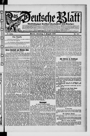Das deutsche Blatt on Aug 5, 1906