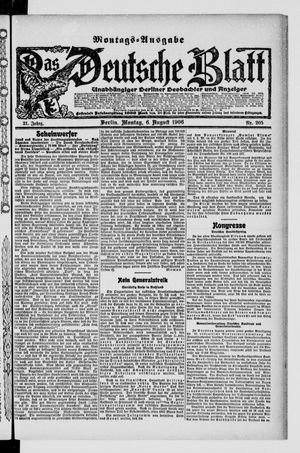 Das deutsche Blatt vom 06.08.1906