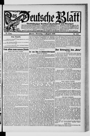 Das deutsche Blatt vom 07.08.1906