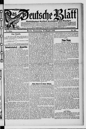 Das deutsche Blatt vom 16.08.1906