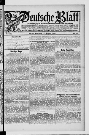 Das deutsche Blatt vom 22.08.1906