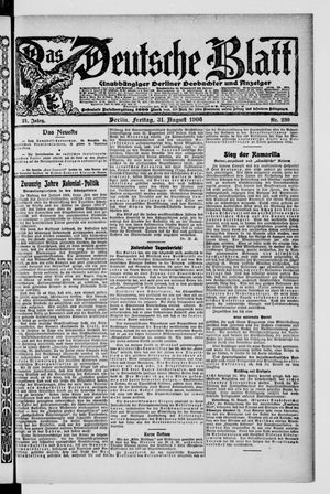 Das deutsche Blatt vom 31.08.1906