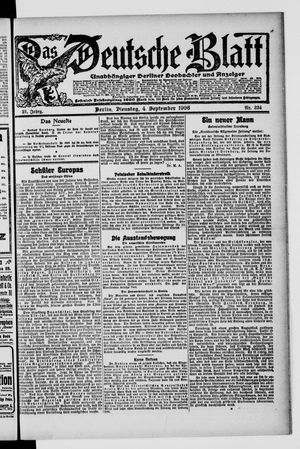 Das deutsche Blatt vom 04.09.1906