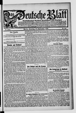 Das deutsche Blatt vom 16.09.1906