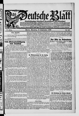 Das deutsche Blatt on Sep 18, 1906