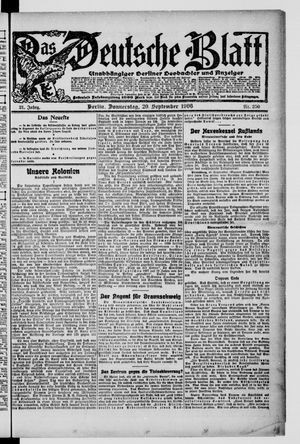 Das deutsche Blatt vom 20.09.1906