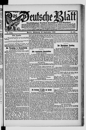 Das deutsche Blatt vom 26.09.1906