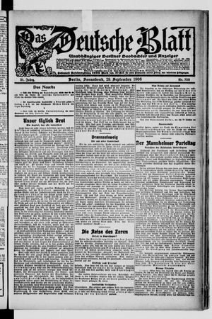 Das deutsche Blatt vom 29.09.1906