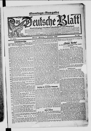 Das deutsche Blatt vom 01.10.1906