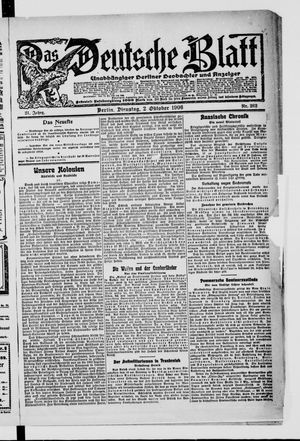 Das deutsche Blatt on Oct 2, 1906