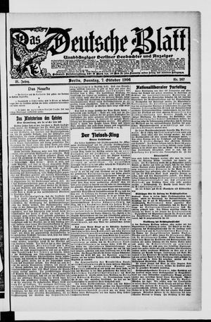 Das deutsche Blatt vom 07.10.1906