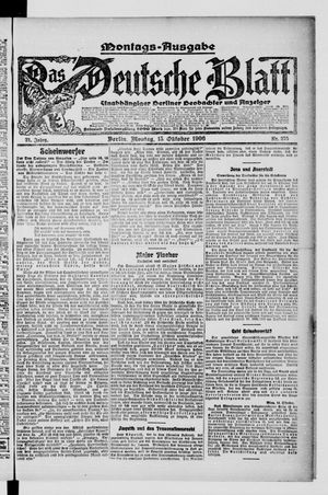 Das deutsche Blatt vom 15.10.1906