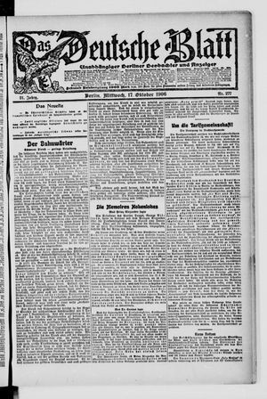 Das deutsche Blatt vom 17.10.1906