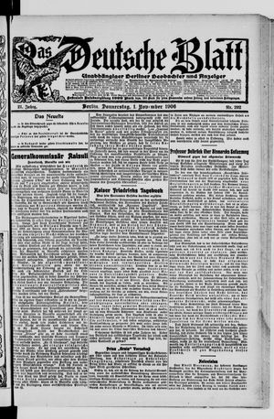 Das deutsche Blatt on Nov 1, 1906
