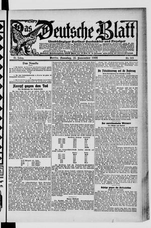 Das deutsche Blatt vom 25.11.1906