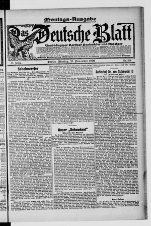 Das deutsche Blatt vom 26.11.1906