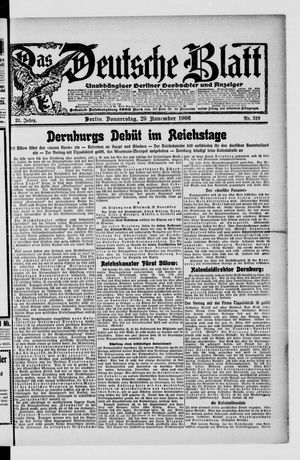 Das deutsche Blatt on Nov 29, 1906