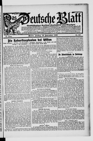 Das deutsche Blatt vom 30.11.1906