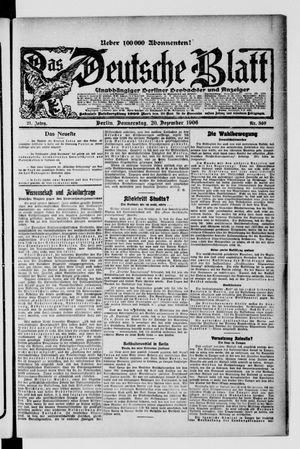 Das deutsche Blatt vom 20.12.1906