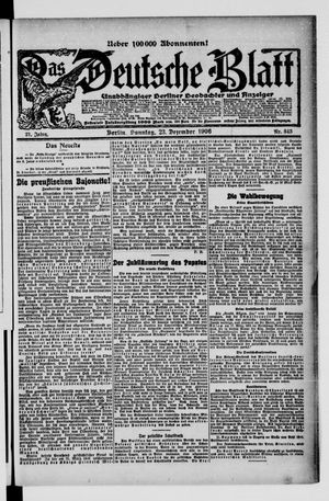 Das deutsche Blatt on Dec 23, 1906