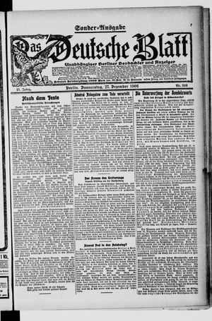 Das deutsche Blatt vom 27.12.1906